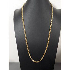 Vintage Gold Tone Curb Cuban Chain Necklace‎ Bracelet Set Convertible